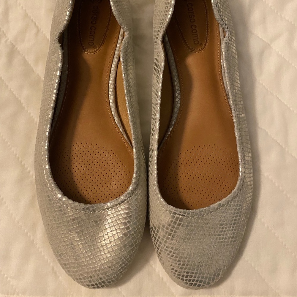 Corso Como silver size 10 women’s shoes.